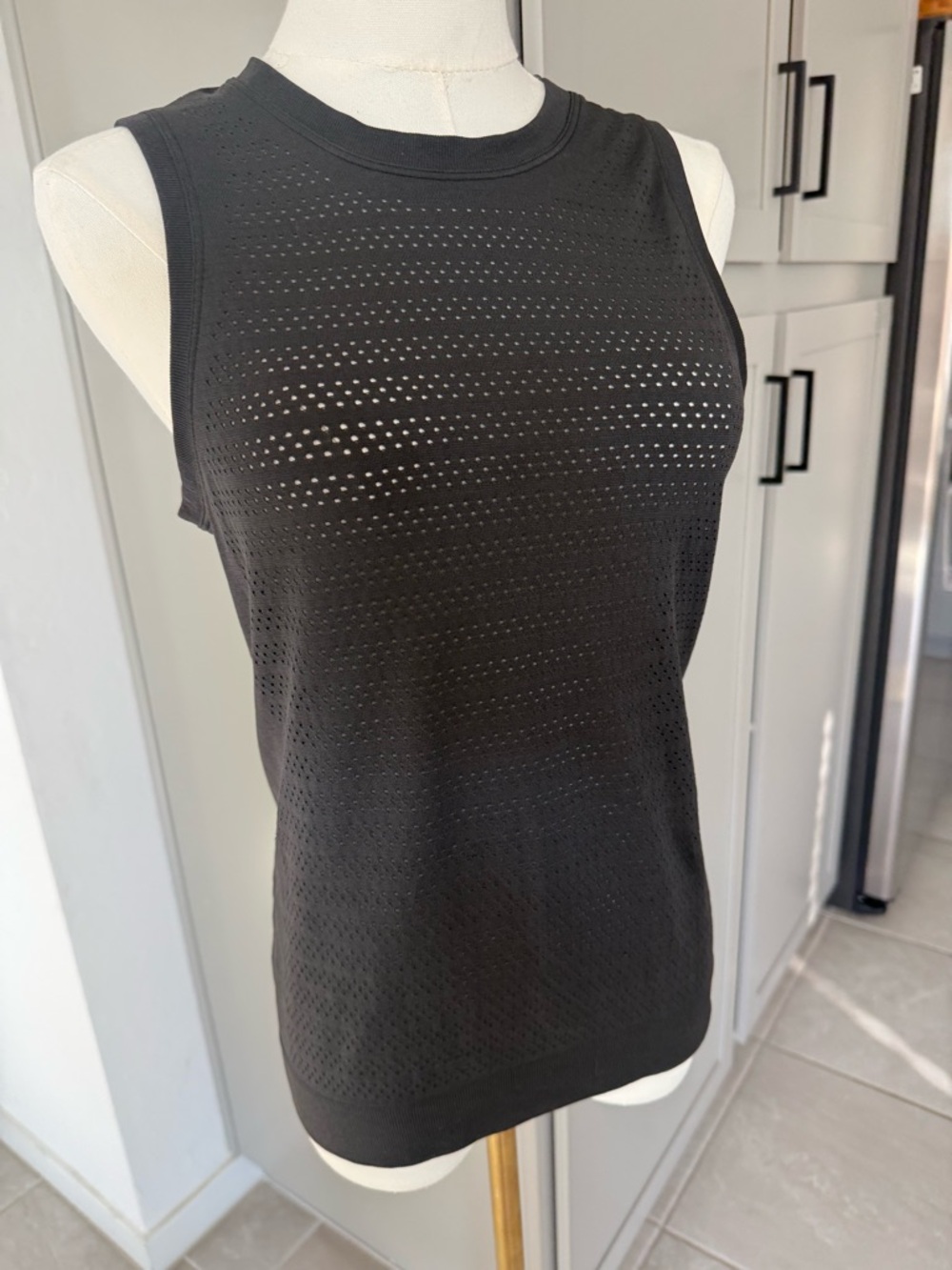 Lululemon Black Perforated Mesh Sleeveless Tank Top